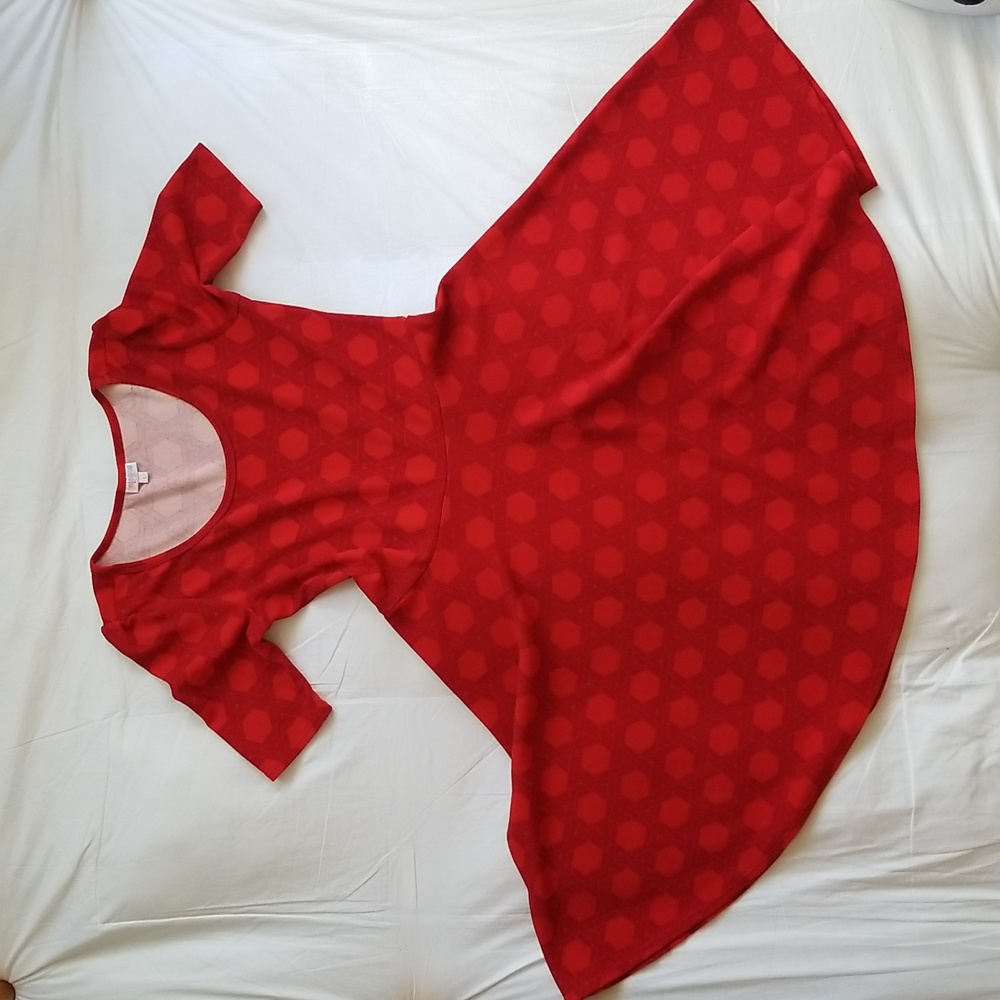 LulaRoe Womens Dress, Two-Tone Red, Sz: Large